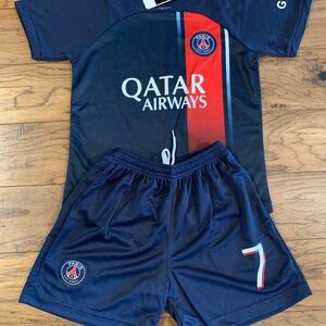 Mbappe Paris Kids Soccer Jersey Youth Medium 8-9 Soccer Kit 2 Piece Set New